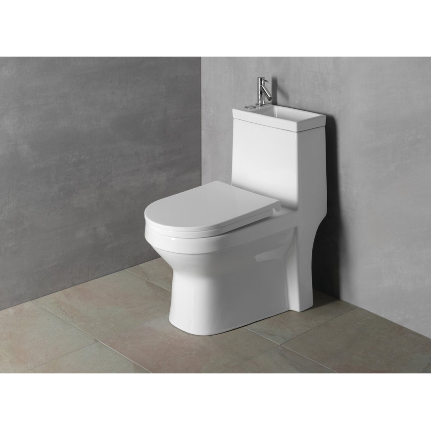 Aqualine - WC combinato con lavabo HYGIE, in ceramica/bianco