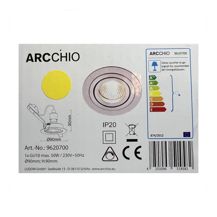 Arcchio - Lampada da incasso SOPHIA 1xGU10/50W/230V