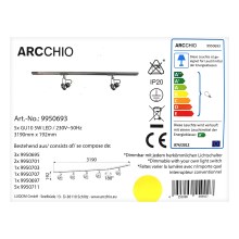Arcchio - LED Faretto dimmerabile in sistema a binario RONKKA 5xGU10/5W/230V
