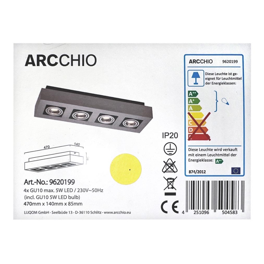 Arcchio - LED Faretto VINCE 4xGU10/5W/230V