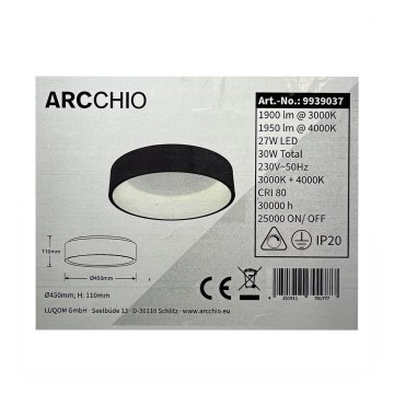 Arcchio - Plafoniera LED ALEKSI LED/27W/230V