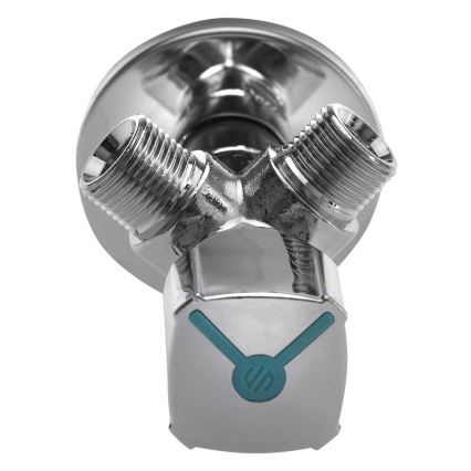 Arco - Valvola angolare combinata a due uscite A-80, cromo lucido