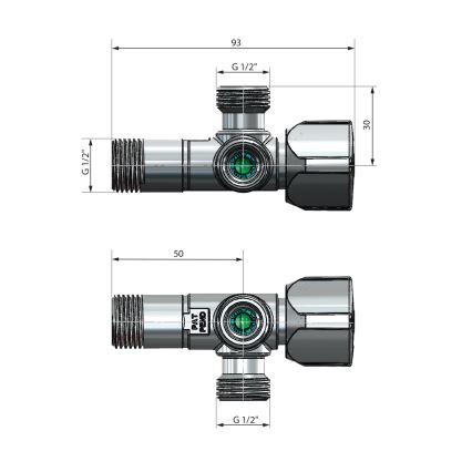 Arco - Valvola angolare combinata ARCO cromo lucido