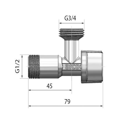 Arco - Valvola per lavatrice in cromo lucido