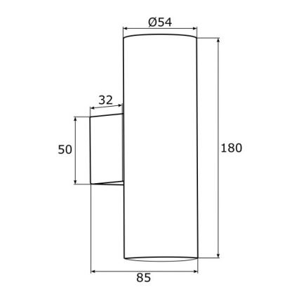 Argon 0909 - Applique MITOS 2xGU10/5W/230V nero