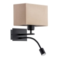 Argon 1043 - Lampada da parete a LED BILL 1xE27/15W/230V + LED/4,5W beige/nero