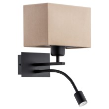 Argon 1043 - Lampada da parete a LED BILL 1xE27/15W/230V + LED/4,5W beige/nero