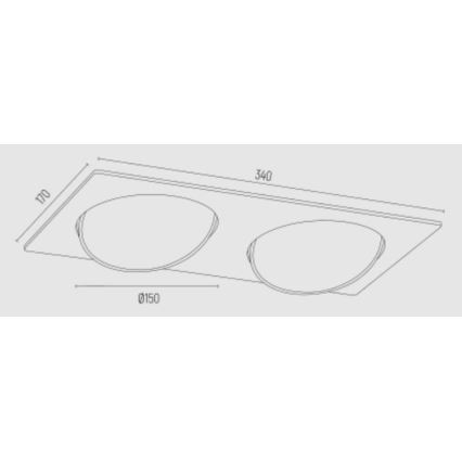 Argon 1046 - Faretto da incasso OLIMP 2xGU10-AR111/12W/230V bianco