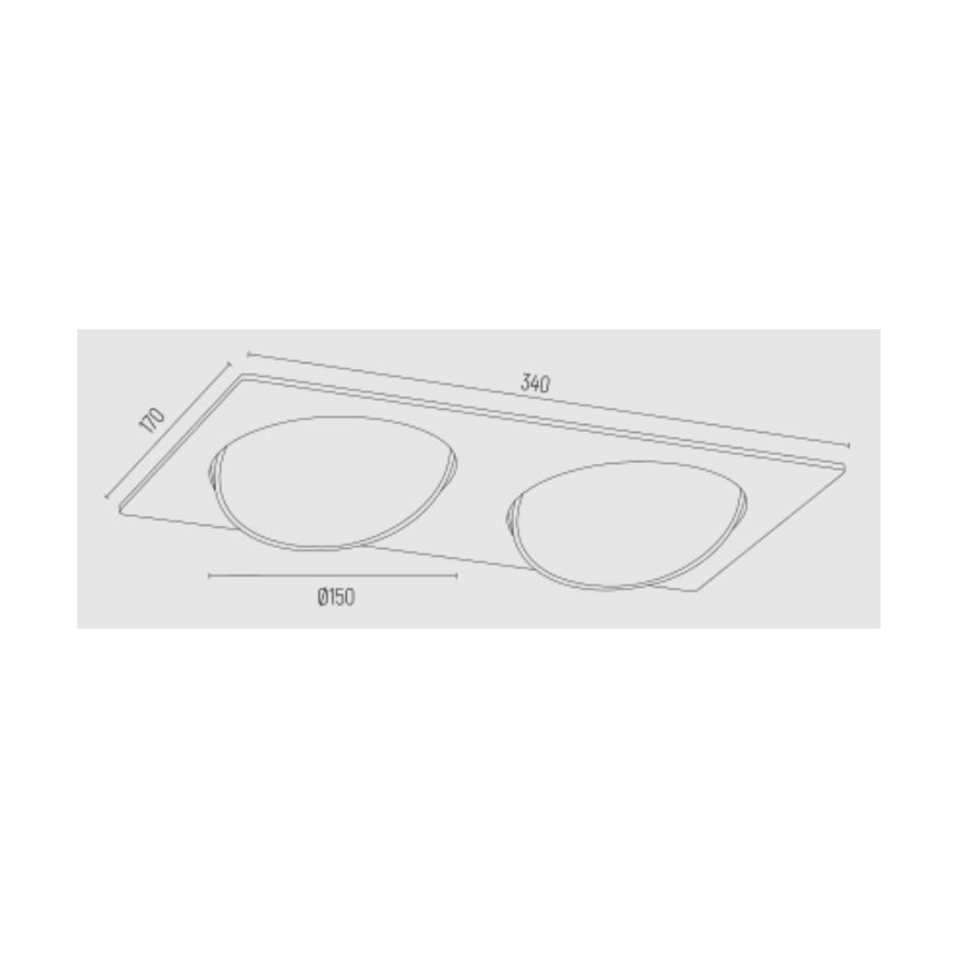 Argon 1046 - Faretto da incasso OLIMP 2xGU10-AR111/12W/230V bianco