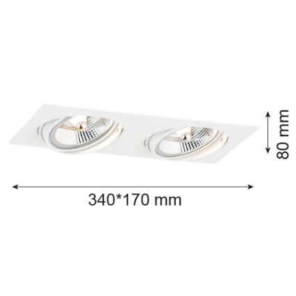 Argon 1046 - Faretto da incasso OLIMP 2xGU10-AR111/12W/230V bianco