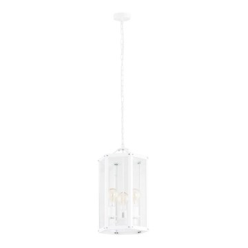 Argon 1251 - Lampadario a sospensione con catena BODRUM 3xE27/15W/230V bianco