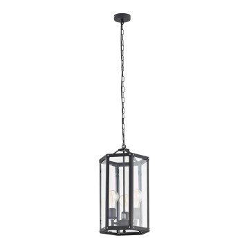 Argon 1253 - Lampadario a catena BODRUM 3xE27/15W/230V nero