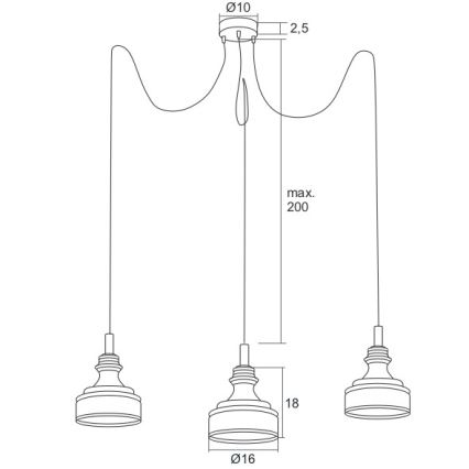 Argon 1354 - Lampadario LED a sospensione con filo TULUZA 3xLED/5W/230V