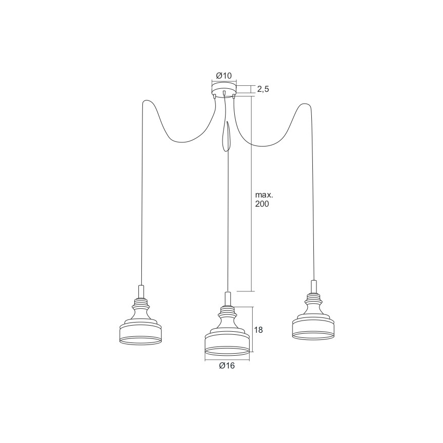 Argon 1354 - Lampadario LED a sospensione con filo TULUZA 3xLED/5W/230V