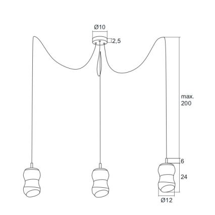 Argon 1357 - Lampadario LED a sospensione con filo GARDA 3xLED/5W/230V