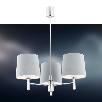 Argon 1383 - Lampadario su palo  BOLZANO 3xE27/15W/230V blu/cromato lucido