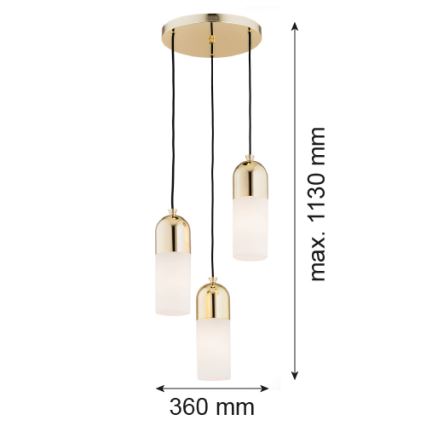 Argon 1466 - Lampadario a sospensione con filo BURGOS 3xE27/15W/230V ottone