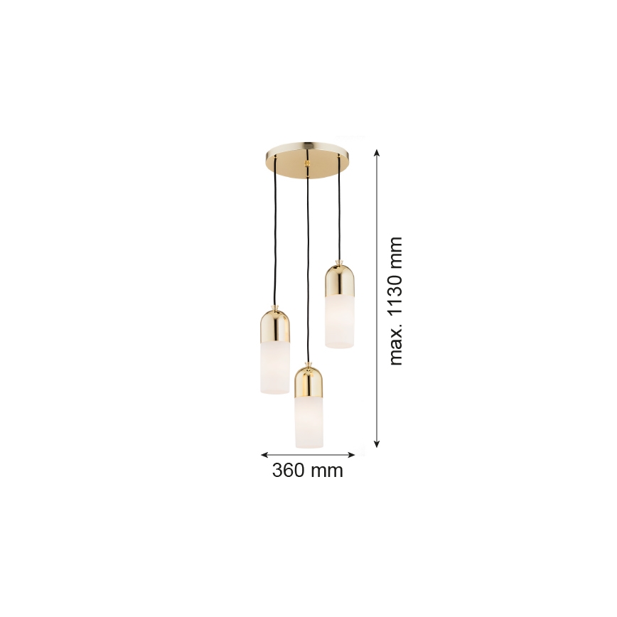 Argon 1466 - Lampadario a sospensione con filo BURGOS 3xE27/15W/230V ottone