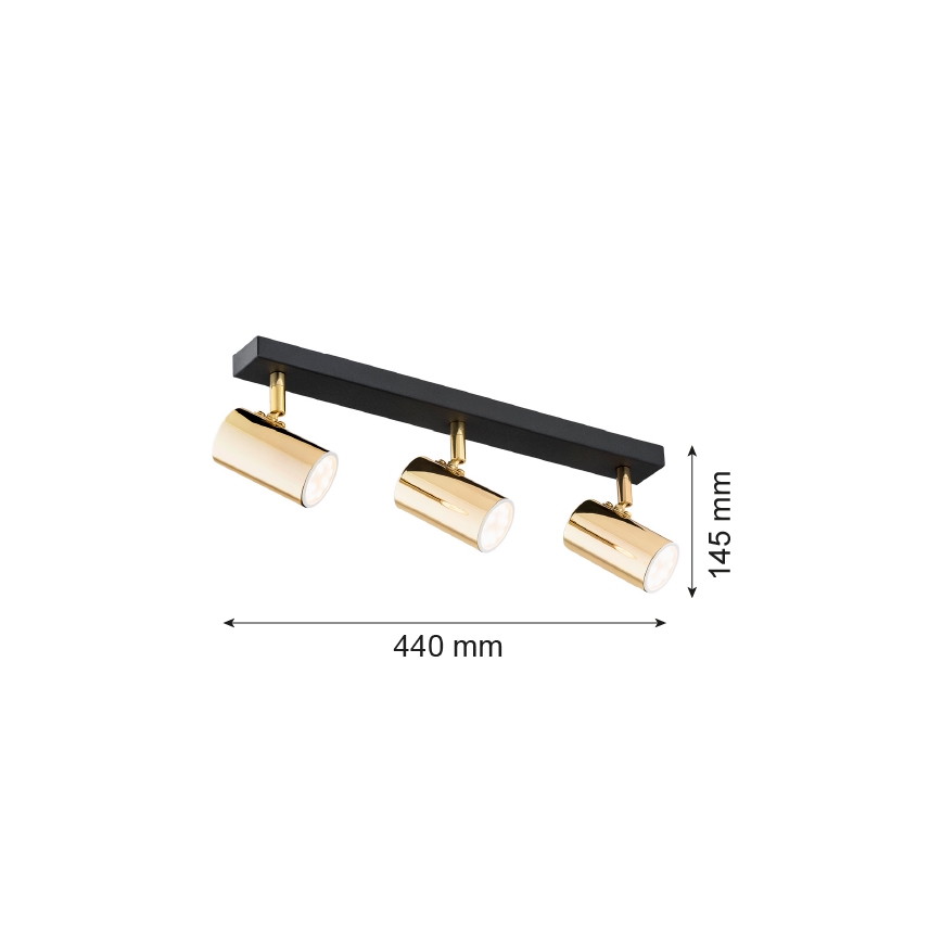 Argon 1474 - Faretto LAGOS 3xGU10/5W/230V ottone/nero