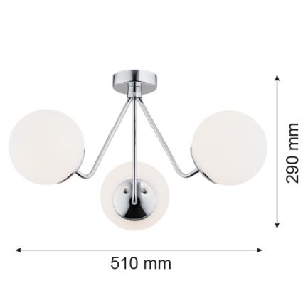 Argon 1477 - Lampadario da parete TOMAR 3xE27/15W/230V cromo lucido