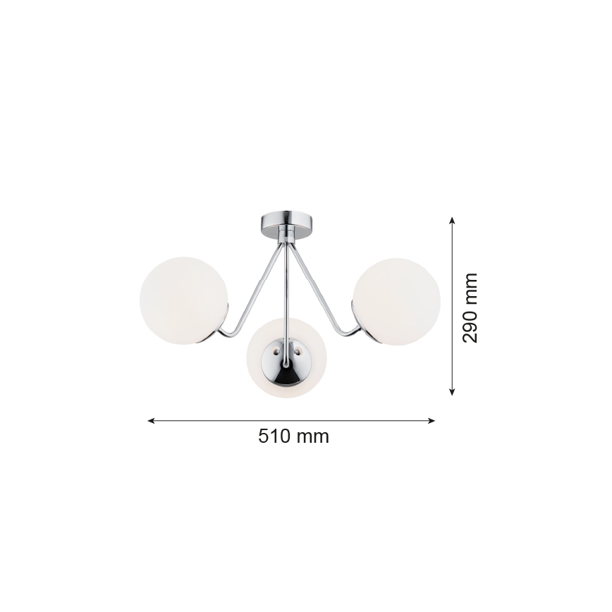 Argon 1477 - Lampadario da parete TOMAR 3xE27/15W/230V cromo lucido