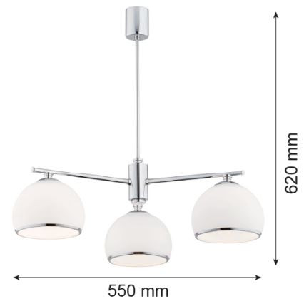 Argon 1487 - Lampadario su palo MARBELLA 3xE27/15W/230V cromo lucido