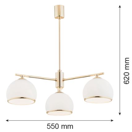 Argon 1488 - Lampadario su palo MARBELLA 3xE27/15W/230V ottone