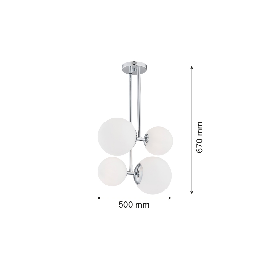 Argon 1646 - Lampadario su palo  ASPEN 4xE27/15W/230V cromo lucido