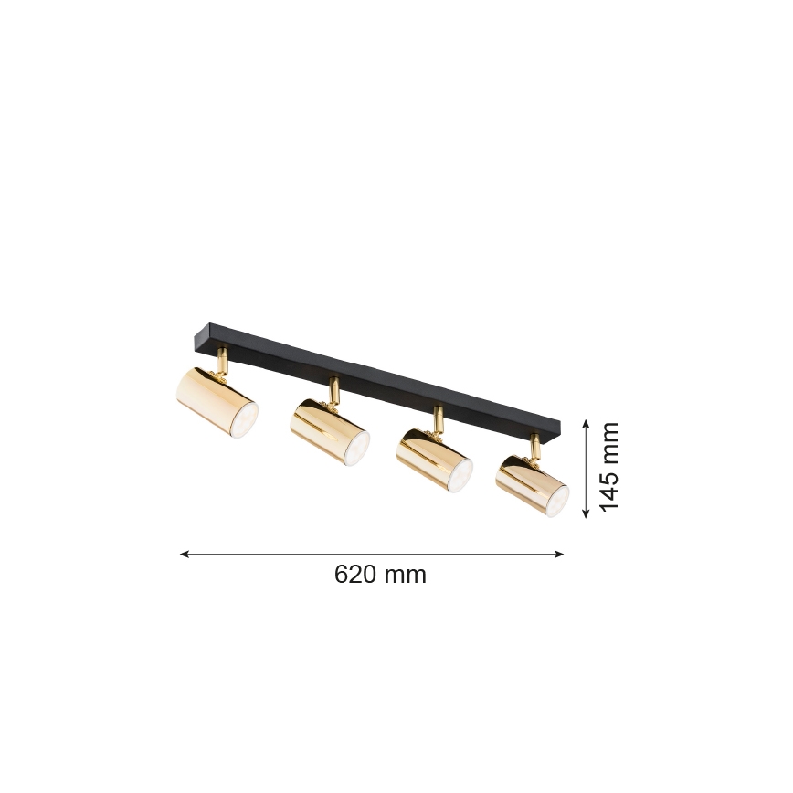 Argon 1688 - Faretto LAGOS 4xGU10/5W/230V ottone/nero