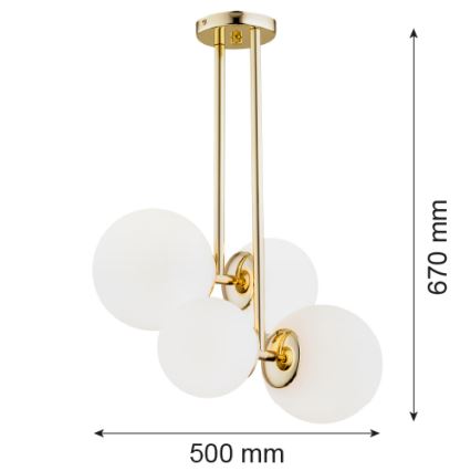 Argon 1743 - Lampadario su palo MORITZ 4xE27/15W/230V