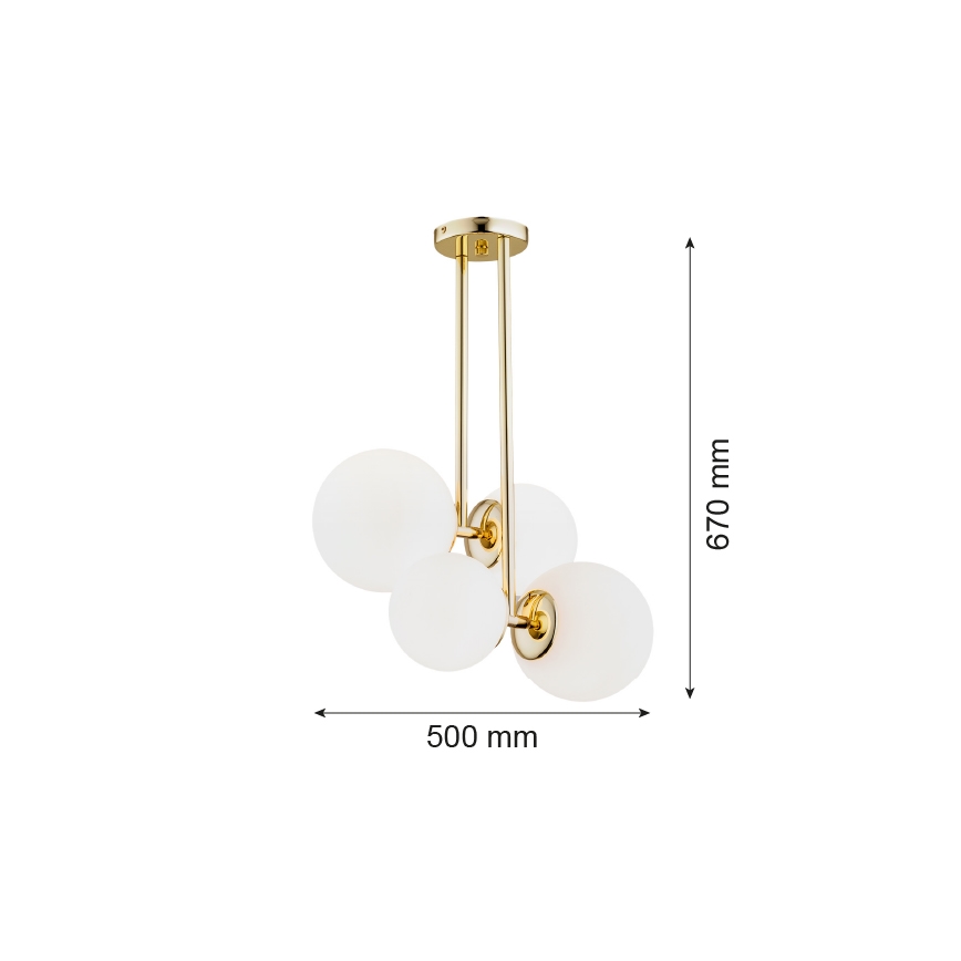 Argon 1743 - Lampadario su palo MORITZ 4xE27/15W/230V