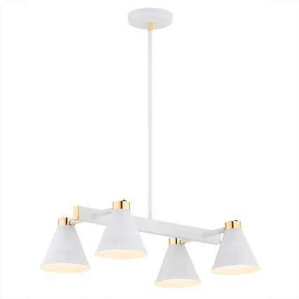 Argon 1773 - Lampadario su palo AVALONE 4xE27/15W/230V bianco/oro