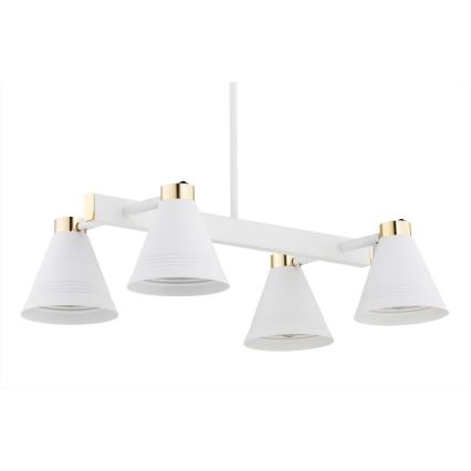 Argon 1773 - Lampadario su palo AVALONE 4xE27/15W/230V bianco/oro