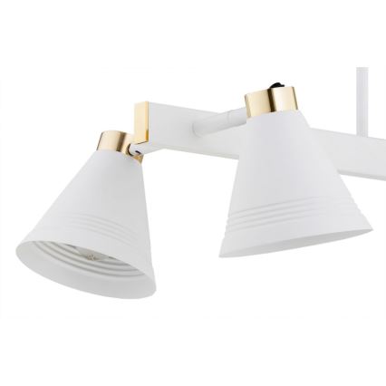 Argon 1773 - Lampadario su palo AVALONE 4xE27/15W/230V bianco/oro