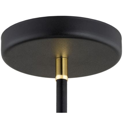 Argon 1774 - Lampadario su palo AVALONE 4xE27/15W/230V nero/oro