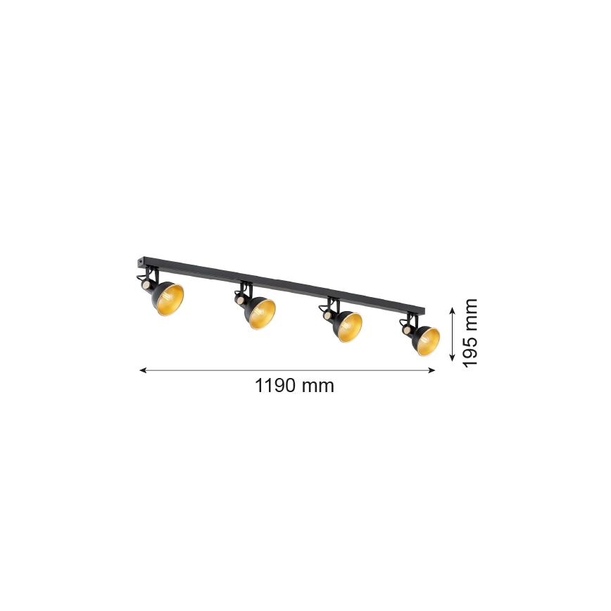 Argon 1799 - Faretto LENORA 4xE14/7W/230V nero