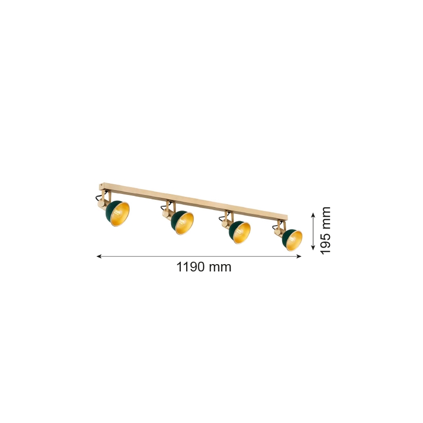 Argon 1800 - Faretto LENORA 4xE14/7W/230V oro/verde