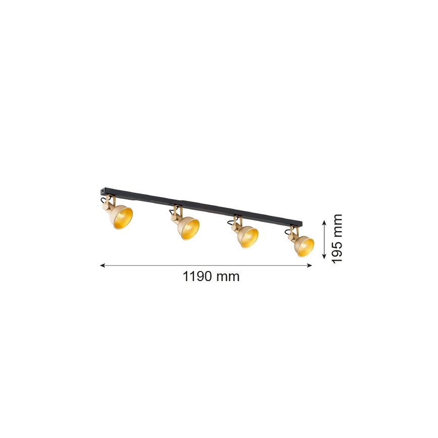 Argon 1801 - Faretto LENORA 4xE14/7W/230V oro/nero