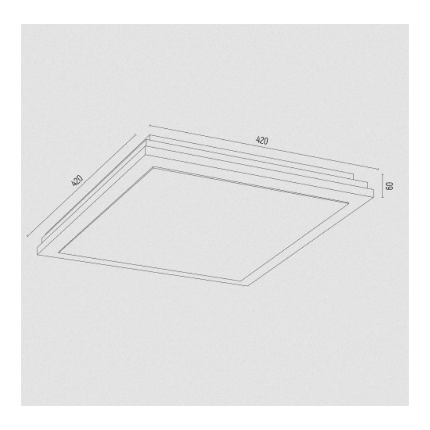 Argon 1803 - Plafoniera CASERTA 4xE27/15W/230V 42x42 cm