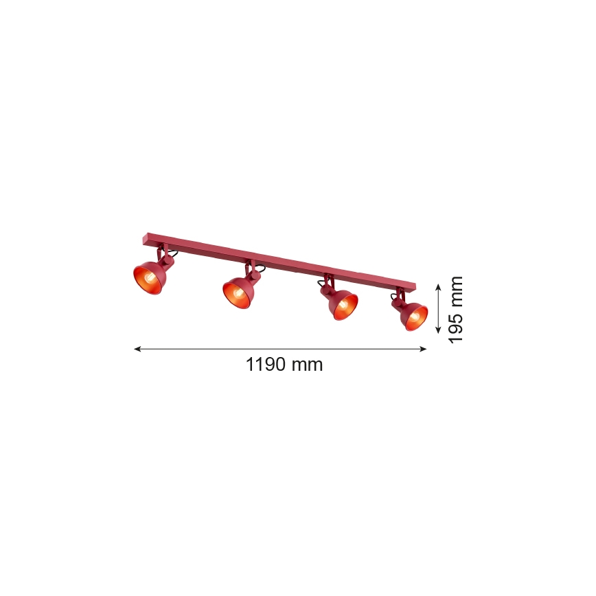 Argon 1818 - Faretto LENORA 4xE14/7W/230V rosso