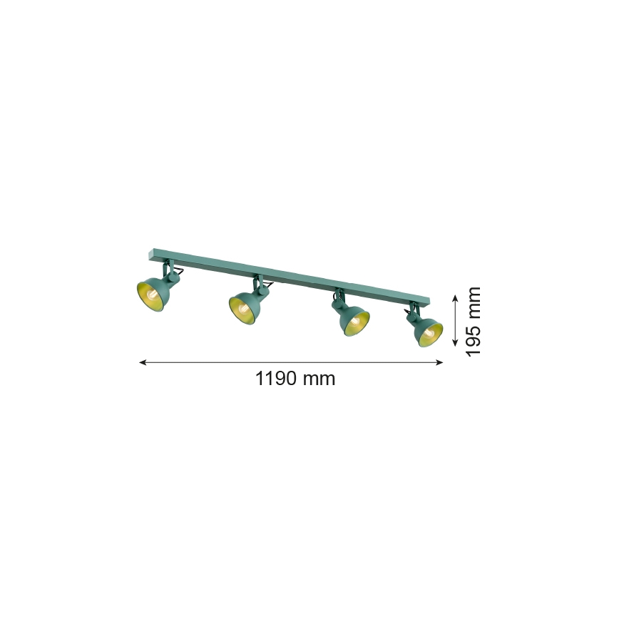 Argon 1819 - Faretto LENORA 4xE14/7W/230V verde