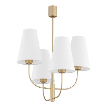 Argon 1821 - Lampadario a sospensione con supporto rigido SAFIANO 4xE27/15W/230V oro