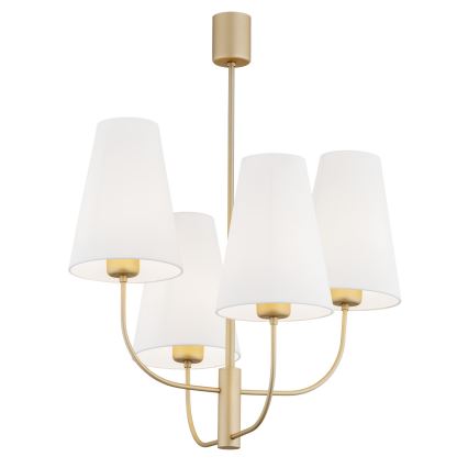 Argon 1821 - Lampadario a sospensione con supporto rigido SAFIANO 4xE27/15W/230V oro