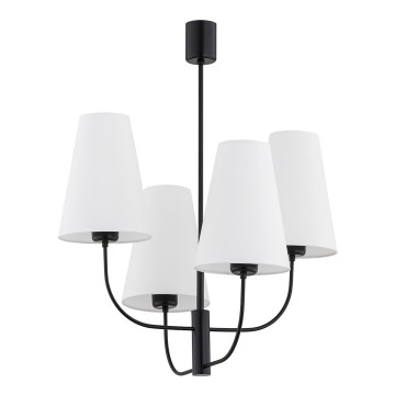 Argon 1822 - Lampadario a sospensione con supporto rigido SAFIANO 4xE27/15W/230V nero