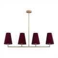 Argon 1829 - Lampadario a sospensione con supporto rigido SAFIANO 4xE27/15W/230V bordeaux