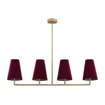 Argon 1829 - Lampadario a sospensione con supporto rigido SAFIANO 4xE27/15W/230V bordeaux