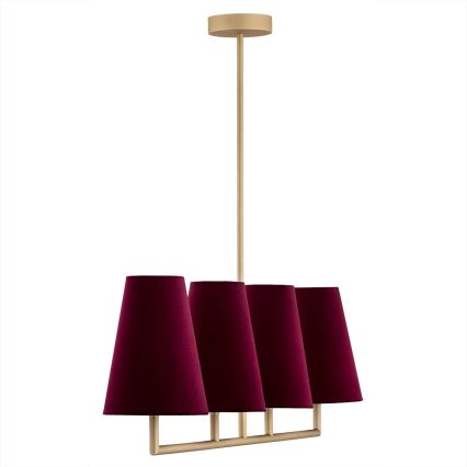 Argon 1829 - Lampadario a sospensione con supporto rigido SAFIANO 4xE27/15W/230V bordeaux