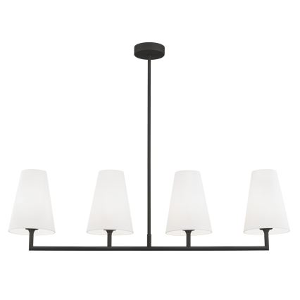 Argon 1831 - Lampadario a sospensione con supporto rigido SAFIANO 4xE27/15W/230V nero