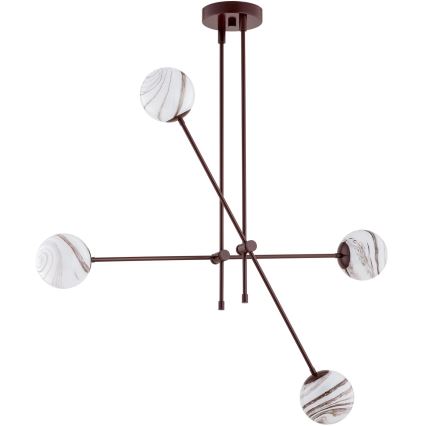 Argon 1842 - Lampadario a sospensione con supporto rigido ABSOS 4xE14/7W/230V alabastro marrone