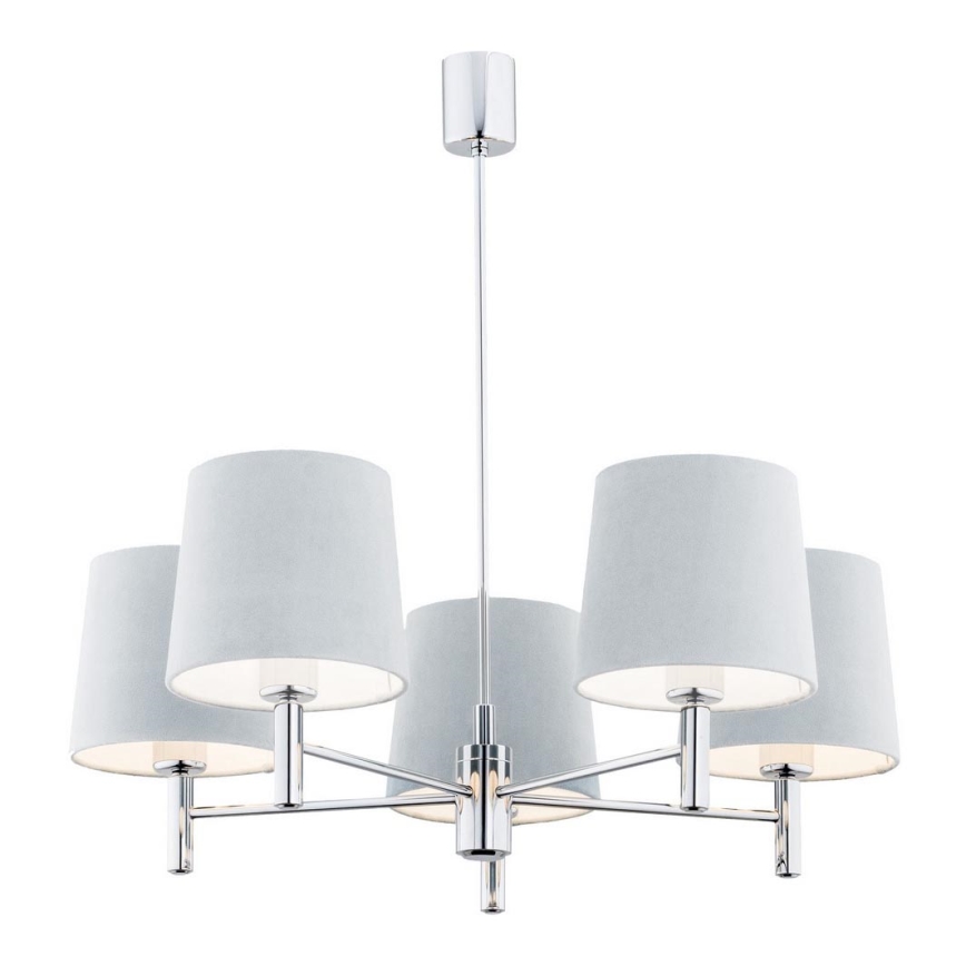 Argon 2076 - Lampadario a sospensione con supporto rigido BOLZANO 5xE27/15W/230V grigio